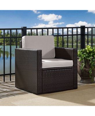 Crosley Palm Harbor Outdoor Wicker Arm Chair With Cushions - Macy's