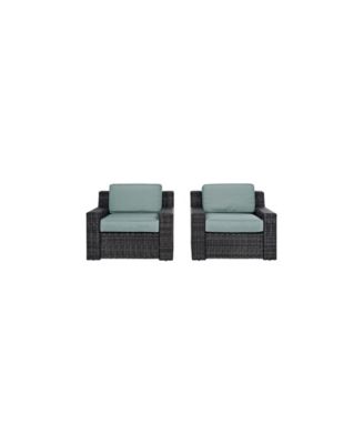 Beaufort 2 Piece Outdoor Wicker Seating Set With Mist Cushion - 2 Outdoor Wicker Chairs