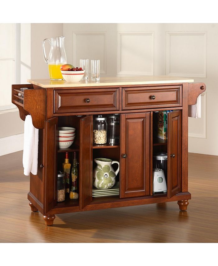 Crosley Cambridge Natural Wood Top Kitchen Island Macy's