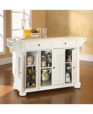 Alexandria Natural Wood Top Kitchen Island