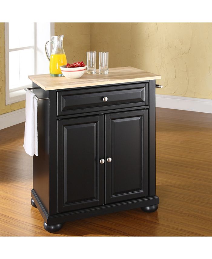Crosley Alexandria Natural Wood Top Portable Kitchen Island Macy's