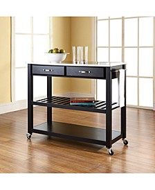 Stainless Steel Top Kitchen Cart Island With Optional Stool Storage