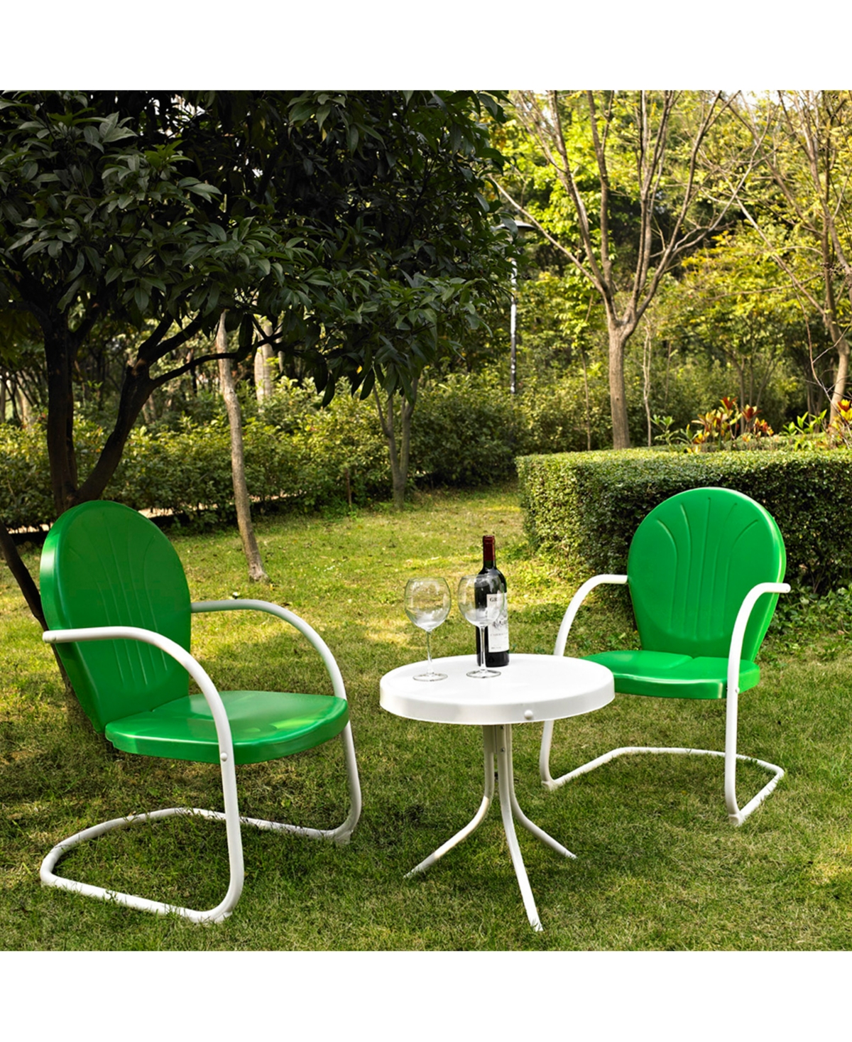 Griffith 3 Piece Metal Outdoor Conversation Seating Set - 2 Chairs With Side Table
