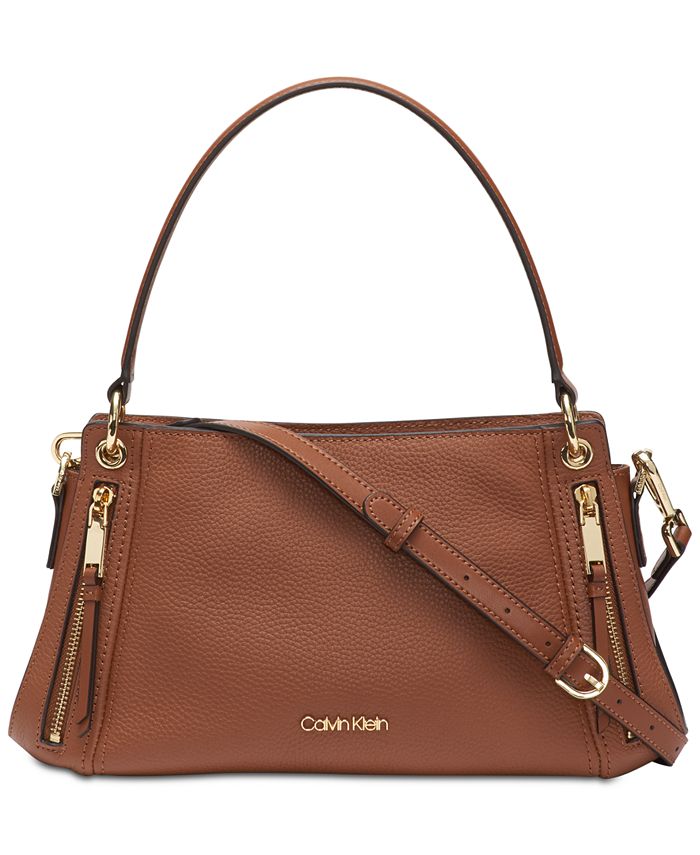 Calvin Pebble Satchel & Reviews - Handbags & - Macy's
