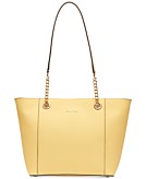 ☂️🍄Calvin Klein Hayden Saffiano Leather[ Large] Tote Pastel Yellow/Gold  👍👍👍