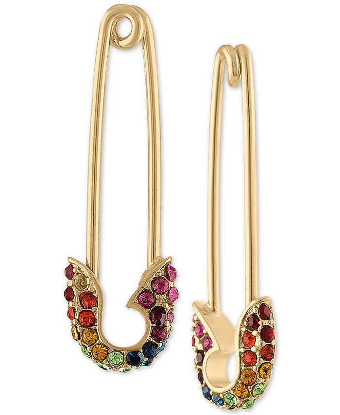 RACHEL Rachel Roy Gold Tone Pav Safety Pin Drop Earrings Macy s