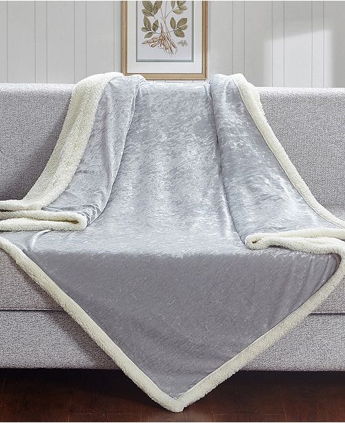 De Moocci Velvet Crush Sherpa Throw Blanket For Couch 50 X 60