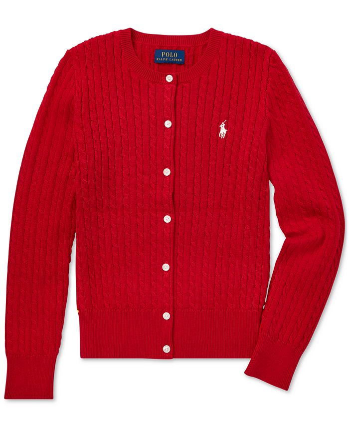 Polo Ralph Lauren Big Girls Cable-Knit Cardigan & Reviews - Sweaters ...