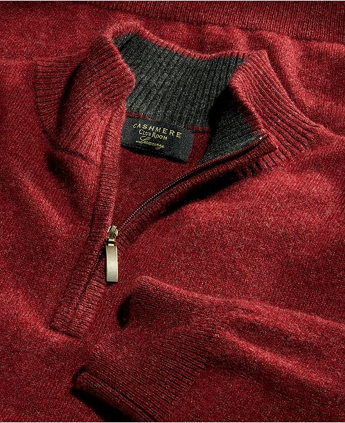 Club Room Men's QuarterZip Cashmere Sweater, Created for Macy's