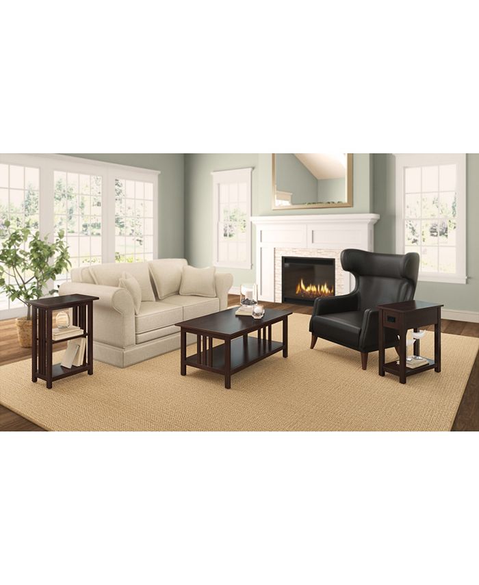 Alaterre Furniture Mission Chairside Table, Espresso Macy's