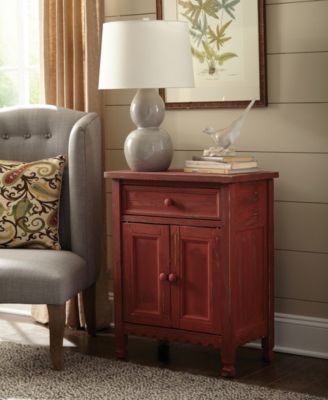 Country Cottage Accent Cabinet, Red Antique Finish