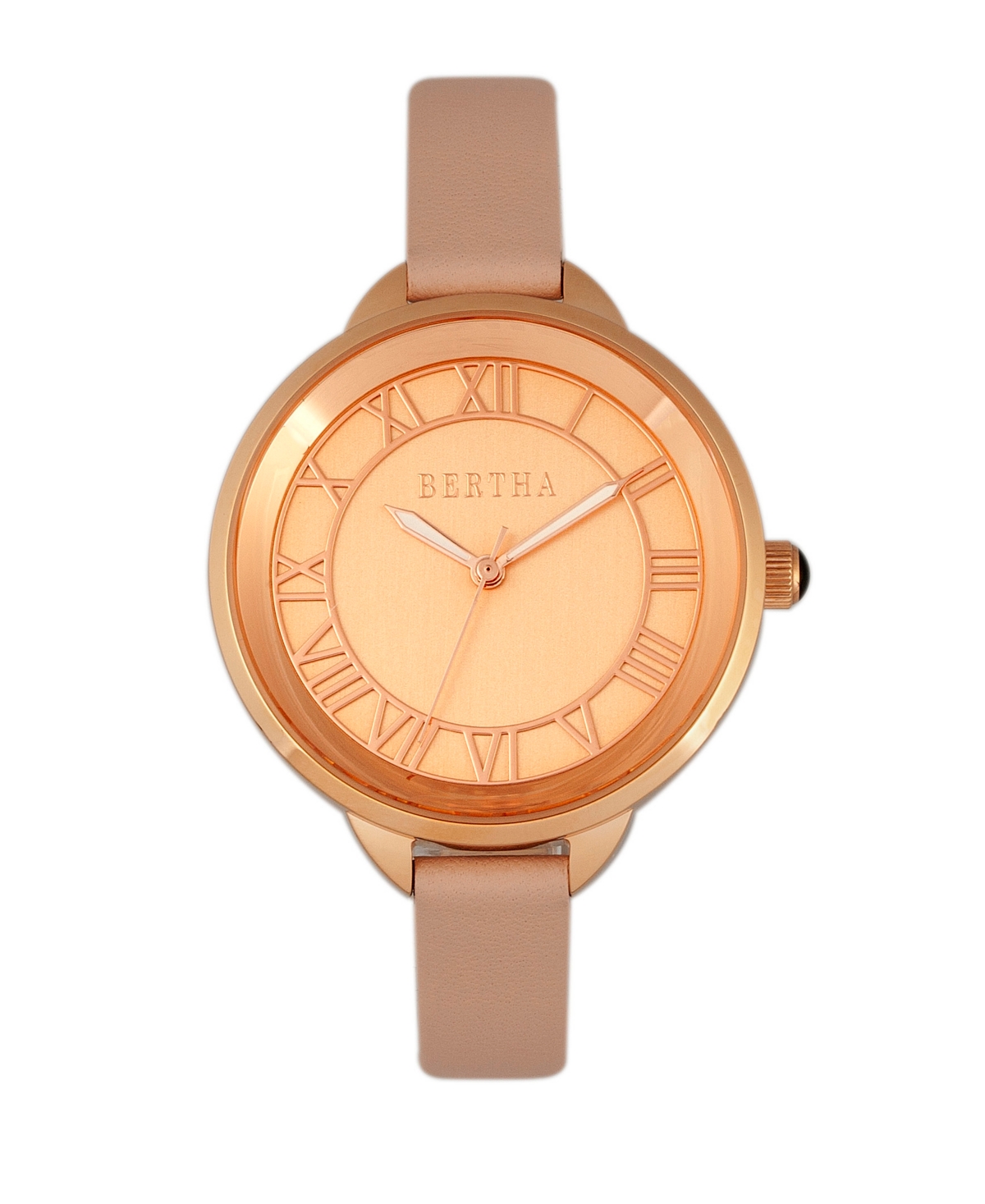 Quartz Madison Collection Light Pink And Rose Gold Leather Watch 36Mm - Hot Pink