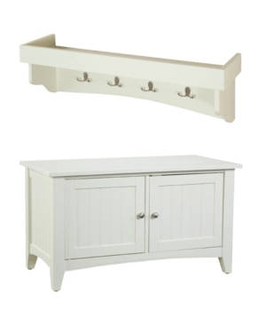 Shop Alaterre Furniture Shaker Cottage Tray Shelf Coat Hook With Cabinet Bench Set In Ivory