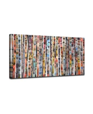 'Birch Forest' Abstract Canvas Wall Art Set,24x48"