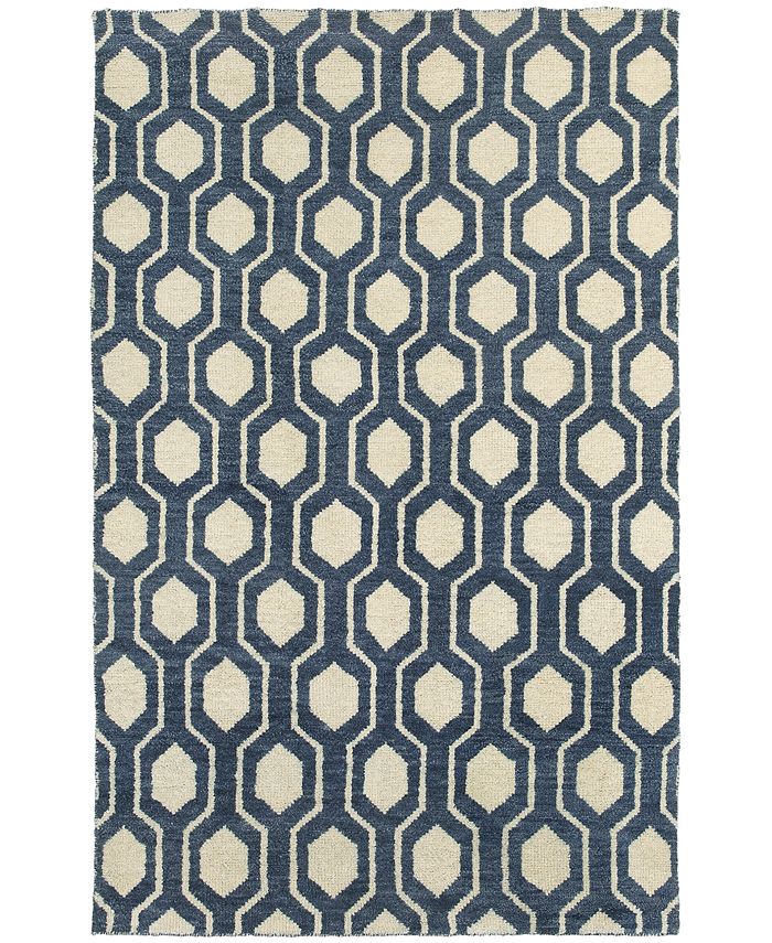 Tommy Bahama Home Maddox 56507 Navy/Ivory 2'6" x 10' Runner Area Rug