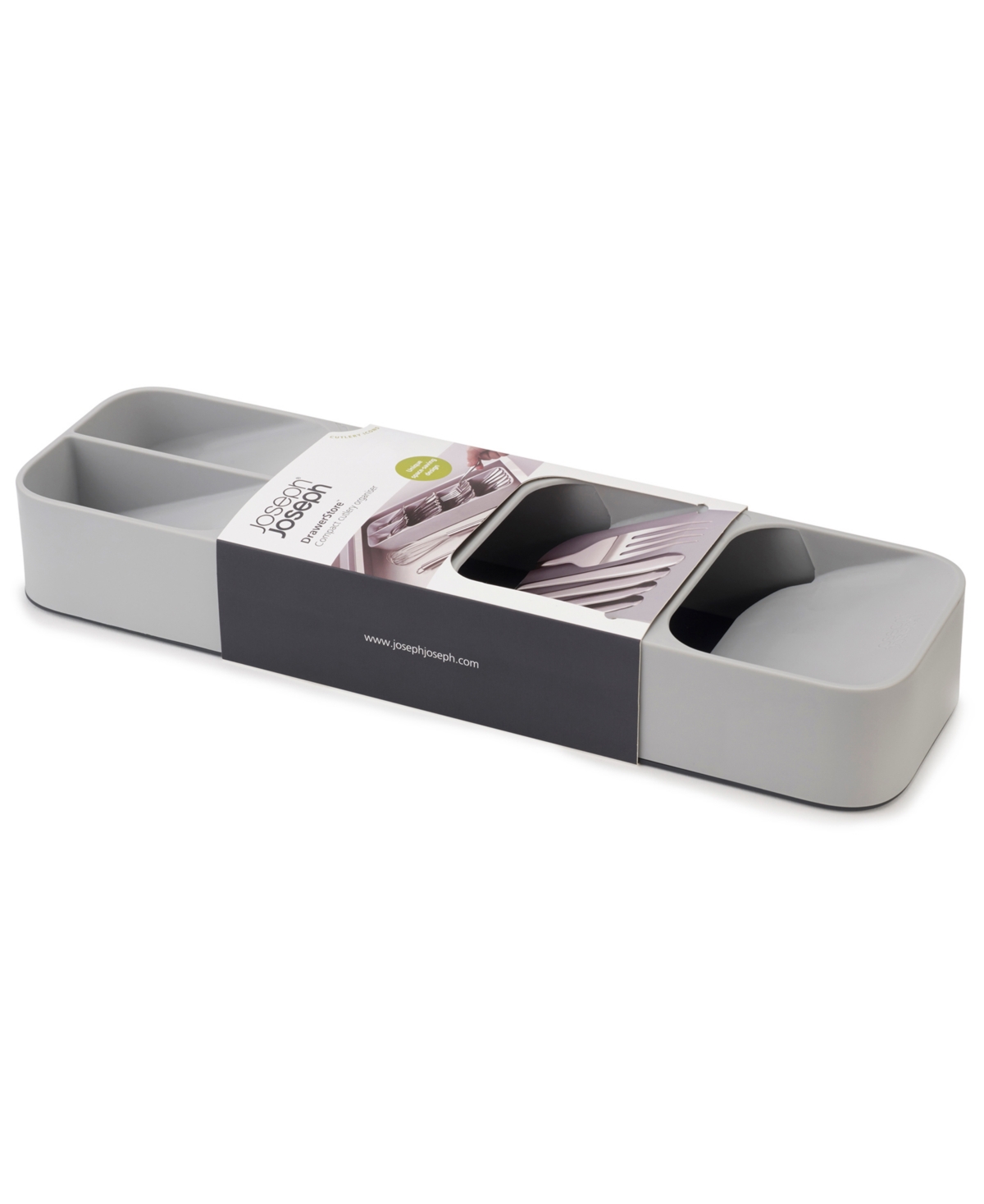 DrawerStore Compact Cutlery Organizer - Gray
