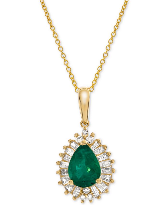 Macy s Emerald 3 4 ct. t.w. Diamond 1 4 ct. t.w. 16