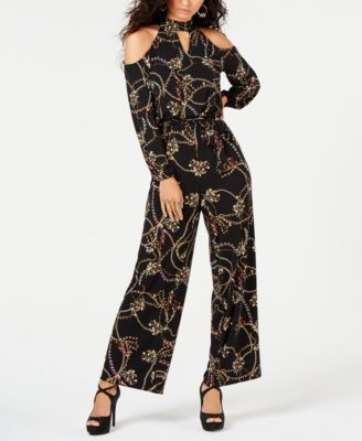 macys cold shoulder jumpsuit