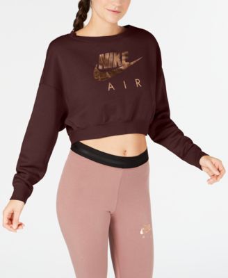 burgundy nike crop top