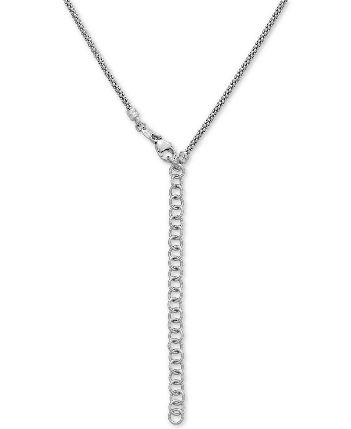 Macy's - Diamond Two-Tone Heart Pendant Necklace (1/8 ct. t.w.) in 14k Rose Gold-Plated Sterling Silver, 16-1/2" + 3" extender