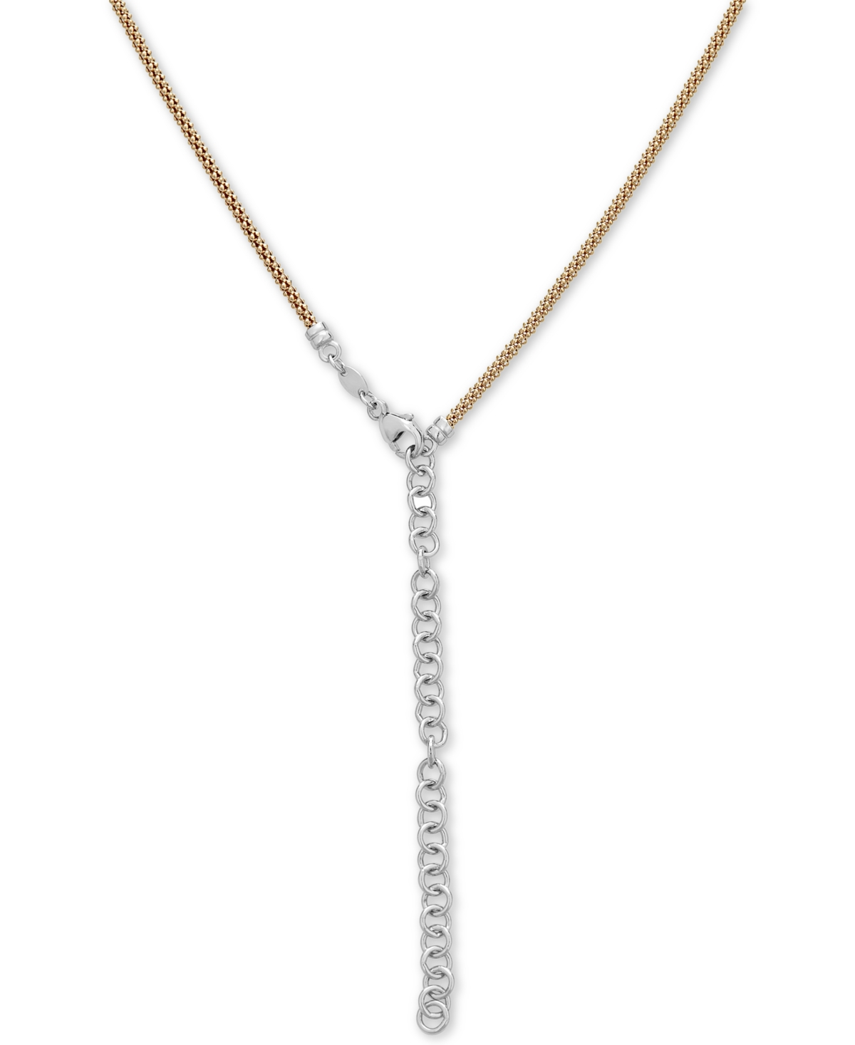 Diamond Two-Tone Lariat Necklace (1/8 ct. t.w.) in 14k Gold-Plated Sterling Silver, 20