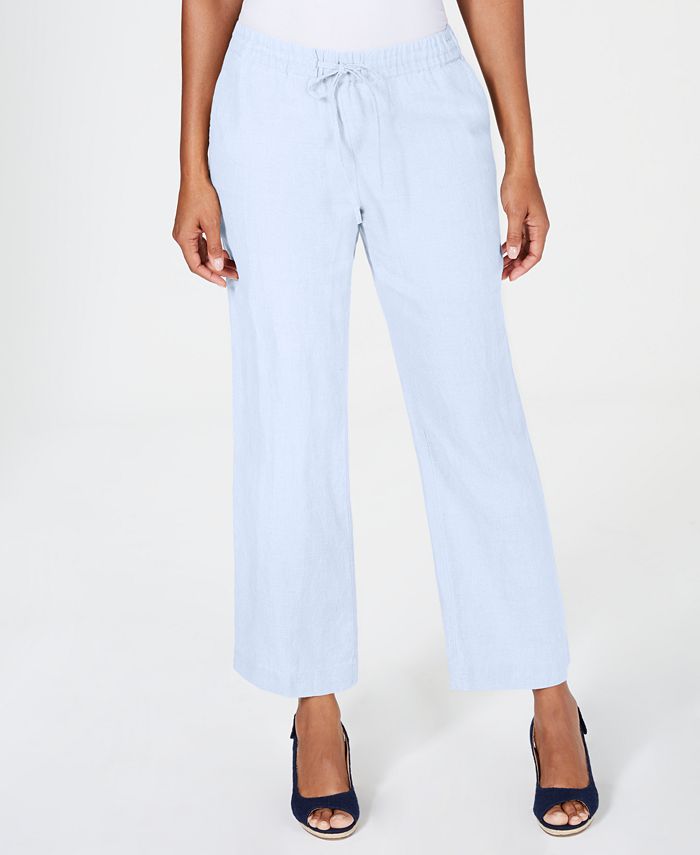 Charter Club Linen Cropped Pants, Created for Macy's - Macy's