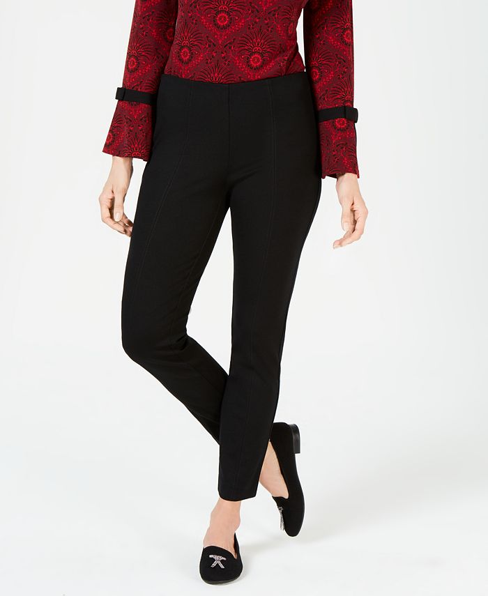 Charter Club Womens Jacquard Pull On Pants Black Size 4 main image 0