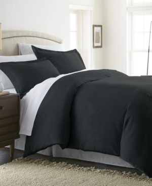 Ienjoy Home Double Brushed Solid Duvet Cover Set, Twin/twin Xl In Black