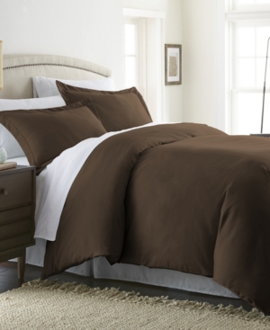 Ienjoy Home Double Brushed Solid Duvet Cover Set, Twin/twin Xl In Chocolate