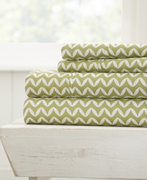Ienjoy Home The Farmhouse Chic Premium Ultra Soft Pattern 3 Piece Sheet Set By Home Collection - Twin Bedding In Sage Chevron