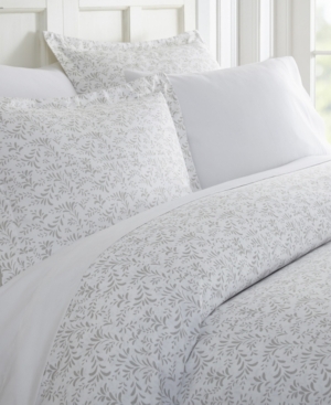 Ienjoy Home Tranquil Sleep Patterned Duvet Cover Set By The Home Collection, Queen/full In Light Grey Burst Of Vines