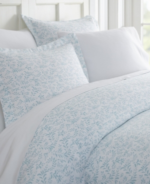 Ienjoy Home Tranquil Sleep Patterned Duvet Cover Set By The Home Collection, Queen/full In Light Blue Burst Of Vines