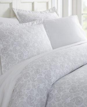 Ienjoy Home Tranquil Sleep Patterned Duvet Cover Set, Full/queen In Light Grey Paisley