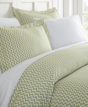 Ienjoy Home Tranquil Sleep Patterned Duvet Cover Set By The Home Collection, Queen/full In Sage Chevron