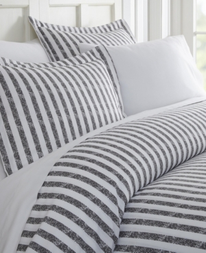 Ienjoy Home Tranquil Sleep Patterned Duvet Cover Set By The Home Collection, Queen/full In Gray Stripes