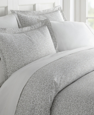 Ienjoy Home Tranquil Sleep Patterned Duvet Cover Set By The Home Collection, Queen/full In Grey Vine Trellis