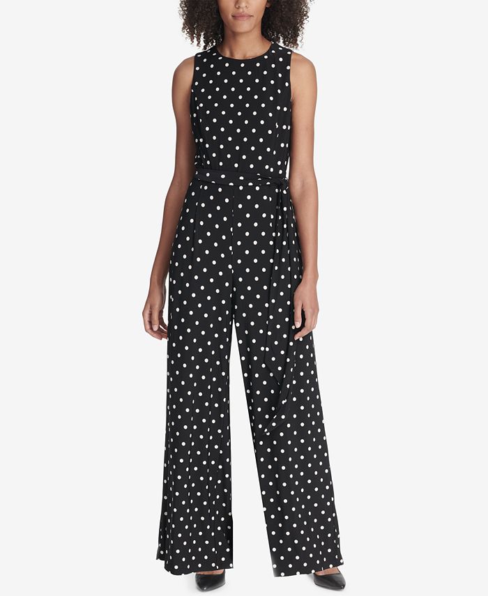 Tommy Hilfiger Polka Dot Belted Jumpsuit Macy's