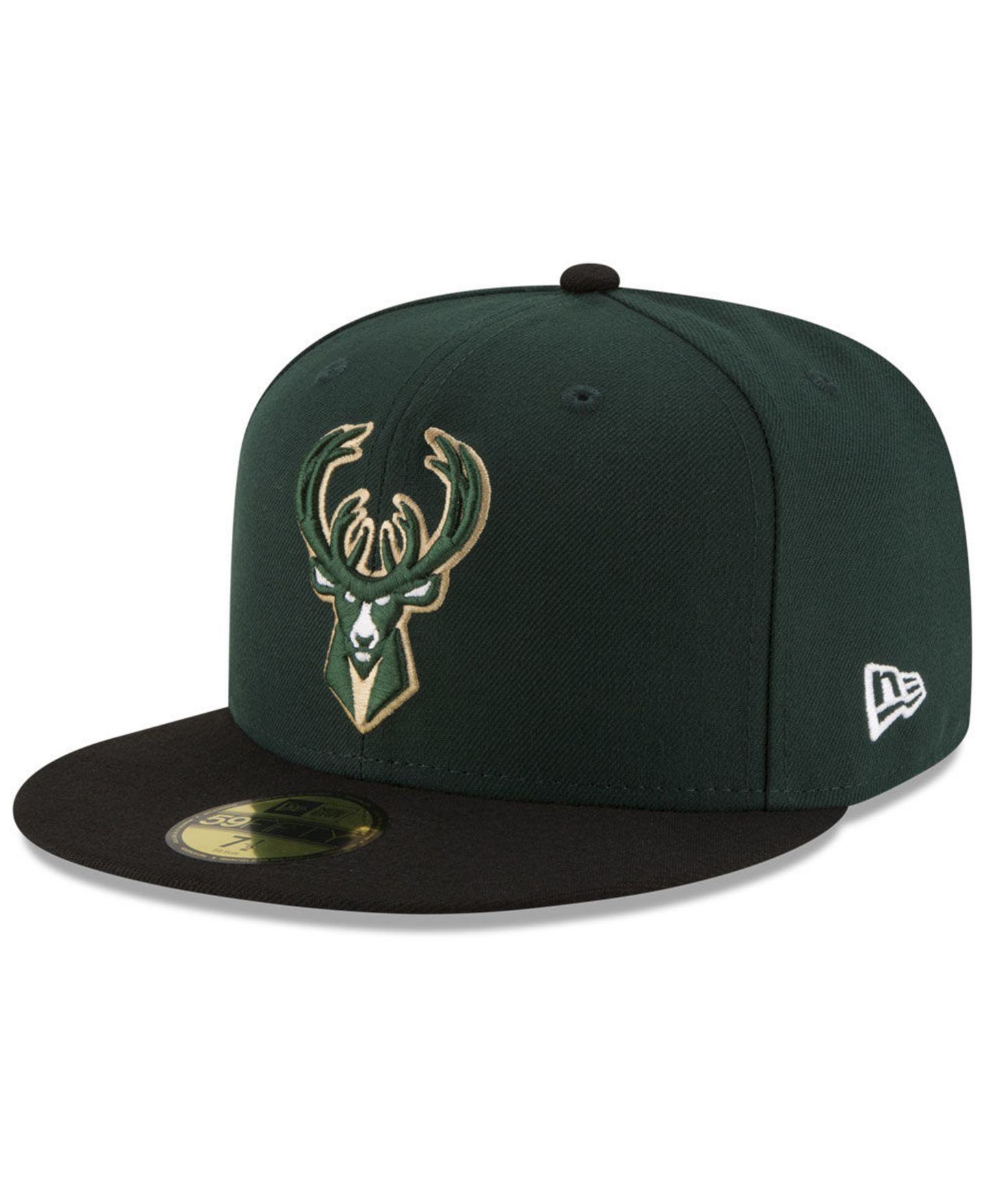 Мужская бейсболка New Era 59FIFTY Milwaukee Bucks Basic, двухцветная — фото 1
