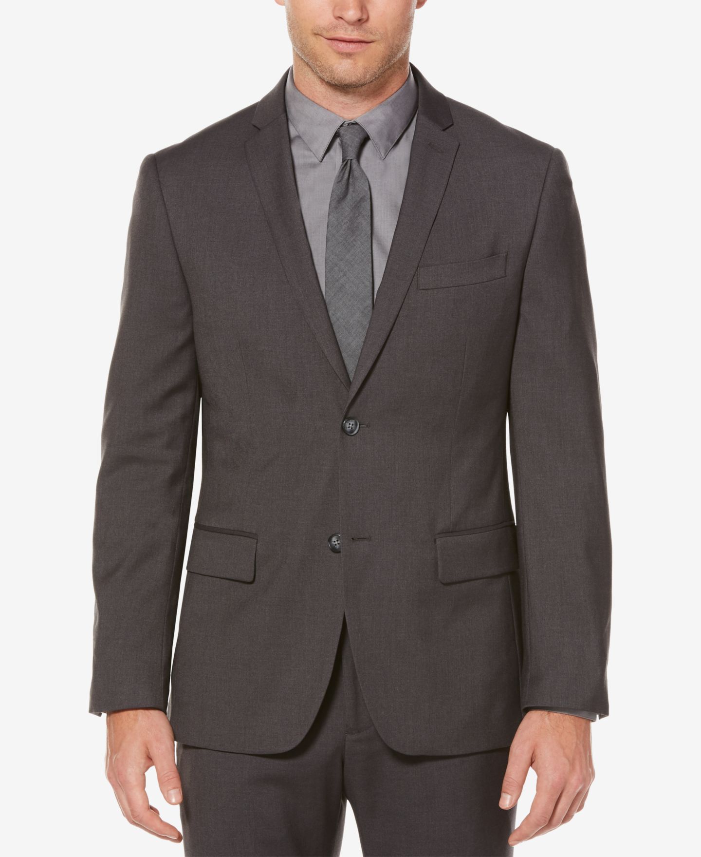 Мужской пиджак Perry Ellis Slim-Fit Suit, цвет: Угольный — фото 1