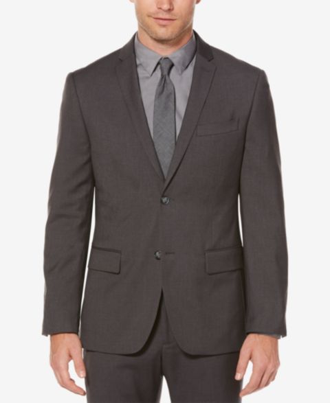 Мужской пиджак Perry Ellis Slim-Fit Suit, цвет: Угольный