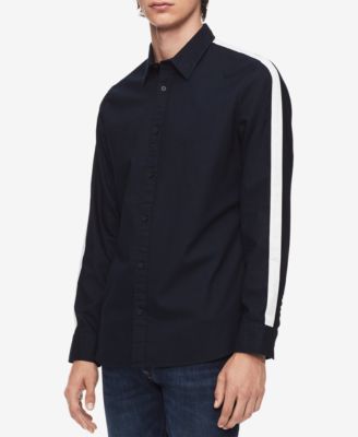 Calvin Klein - Men's Set-On Placket Racing Stripe Shirt