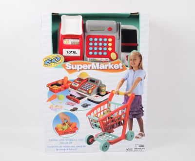 Gi Go Toy Deluxe Shopping Cart And Cash Register Set