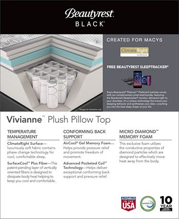 Beautyrest black vivianne on sale plush pillow top