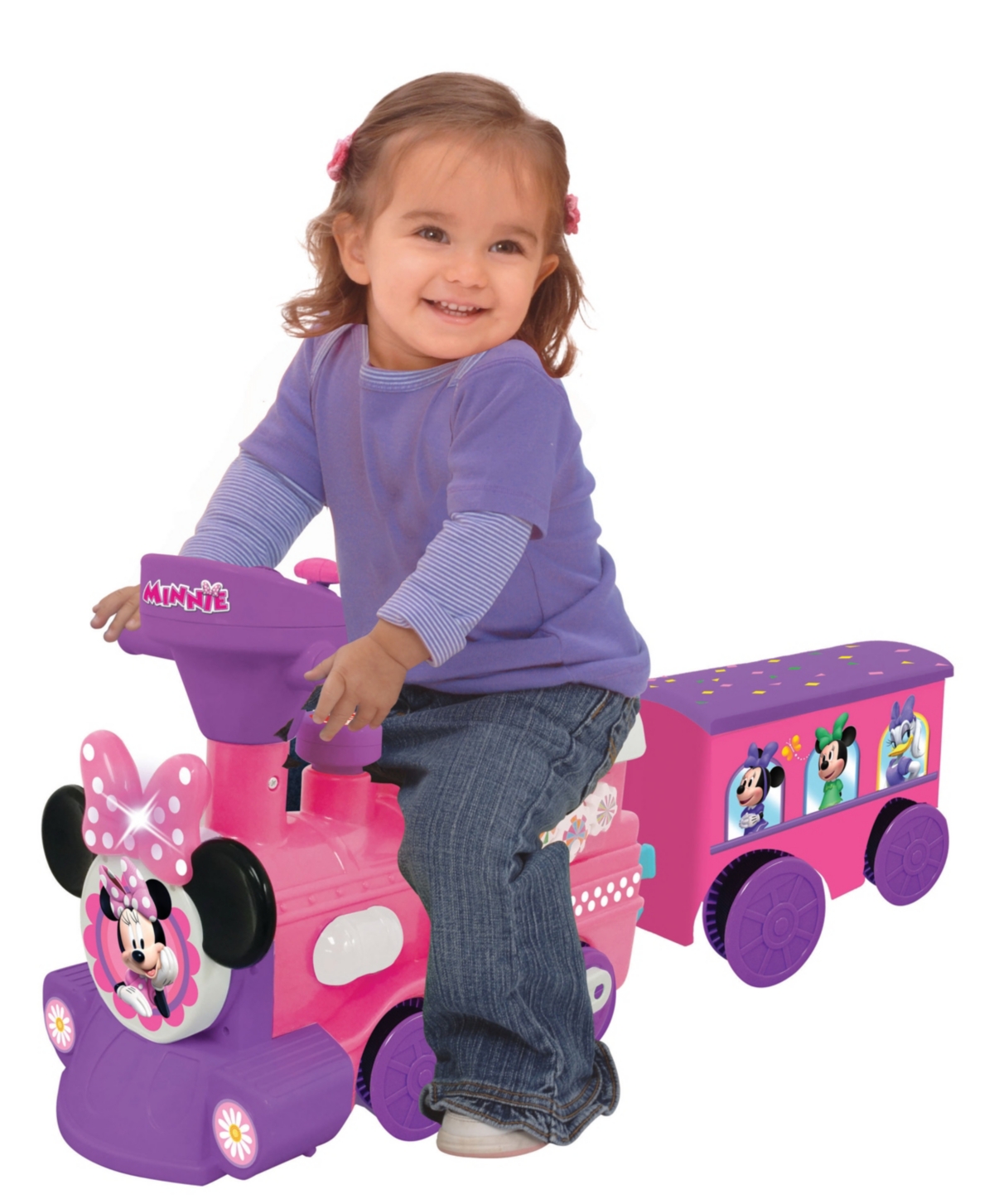KIDDIELAND DISNEY MINNIE MOUSE RIDE ON MOTORIZED TRAIN WITH TRACK 