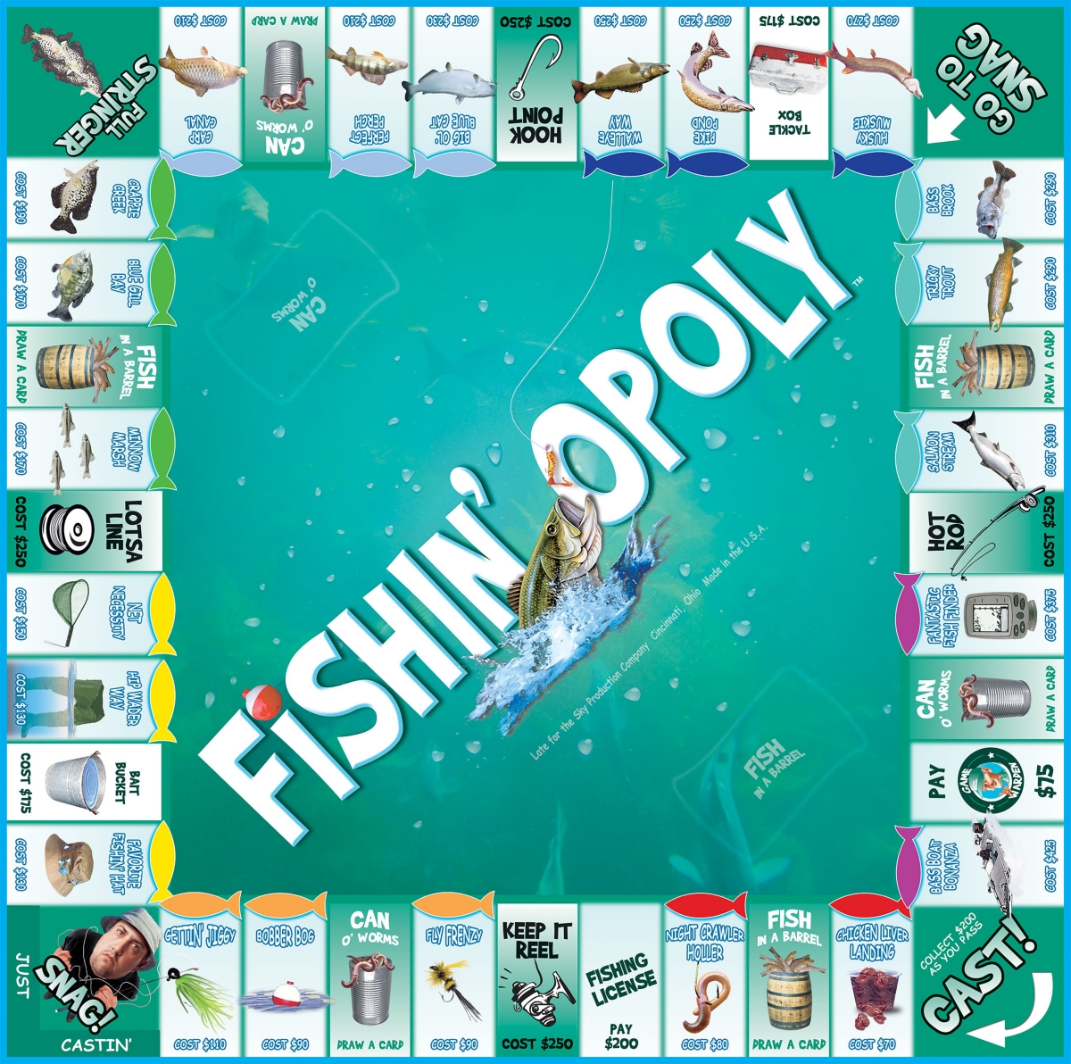 Shop Masterpieces Puzzles Late For The Sky Fishin'-opoly In Multi