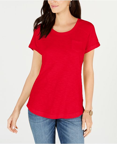 Style & Co CuffedSleeve Cotton TShirt, Created for Macy's Tops