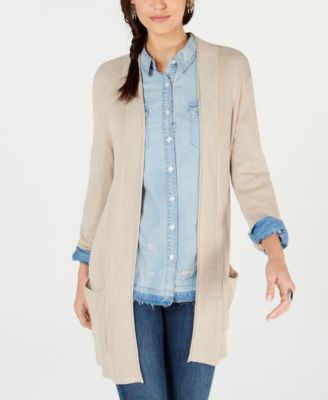 long tan cardigan sweater