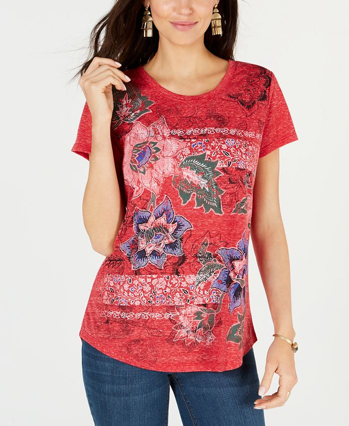 Style & Co GraphicFlower Print Top, Created for Macy's Macy's