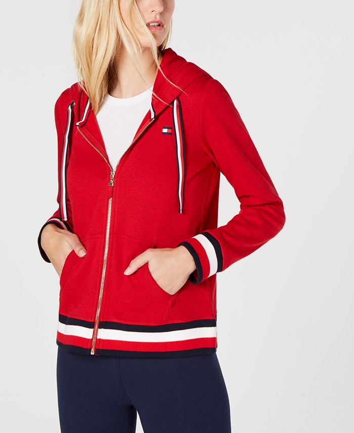 Tommy Hilfiger Allover-Print Zip-Front Hoodie, Created for Macy's - Macy's
