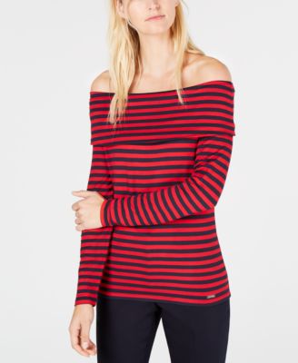 Tommy Hilfiger - Striped Off-The-Shoulder Top